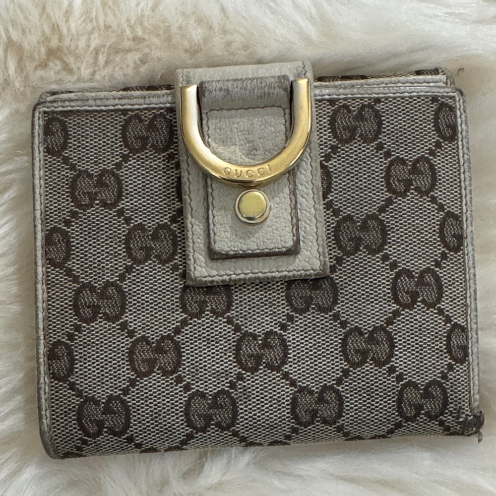 Gucci Beige and Brown Monogram Wallet